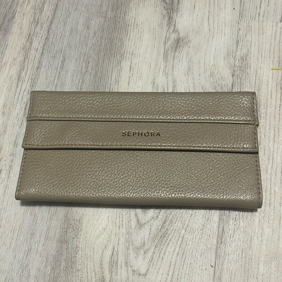 Sephora Handbags - Sephora Tan Makeup Brush Case Cosmetic Bag NEW